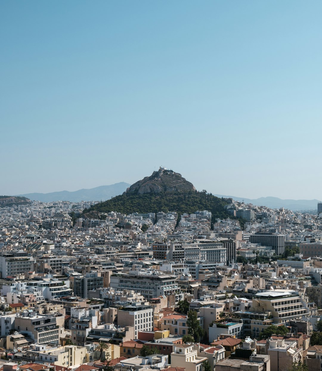 Athens skyline with data overlay
